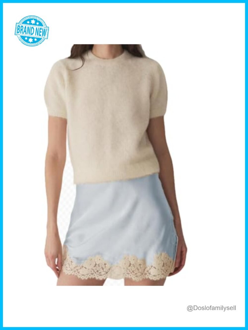Womens Satin Mini Skirt Lace Trim A-Line Half Slip Short Length